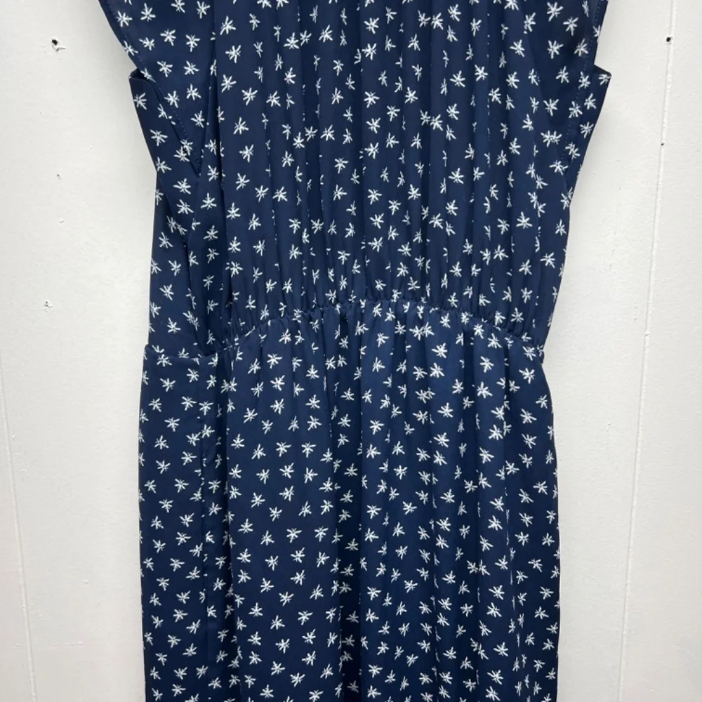 J. Crew Mercantile Navy Blue High Waisted Ruffle Hem Cap Sleeve Women's Dress XS